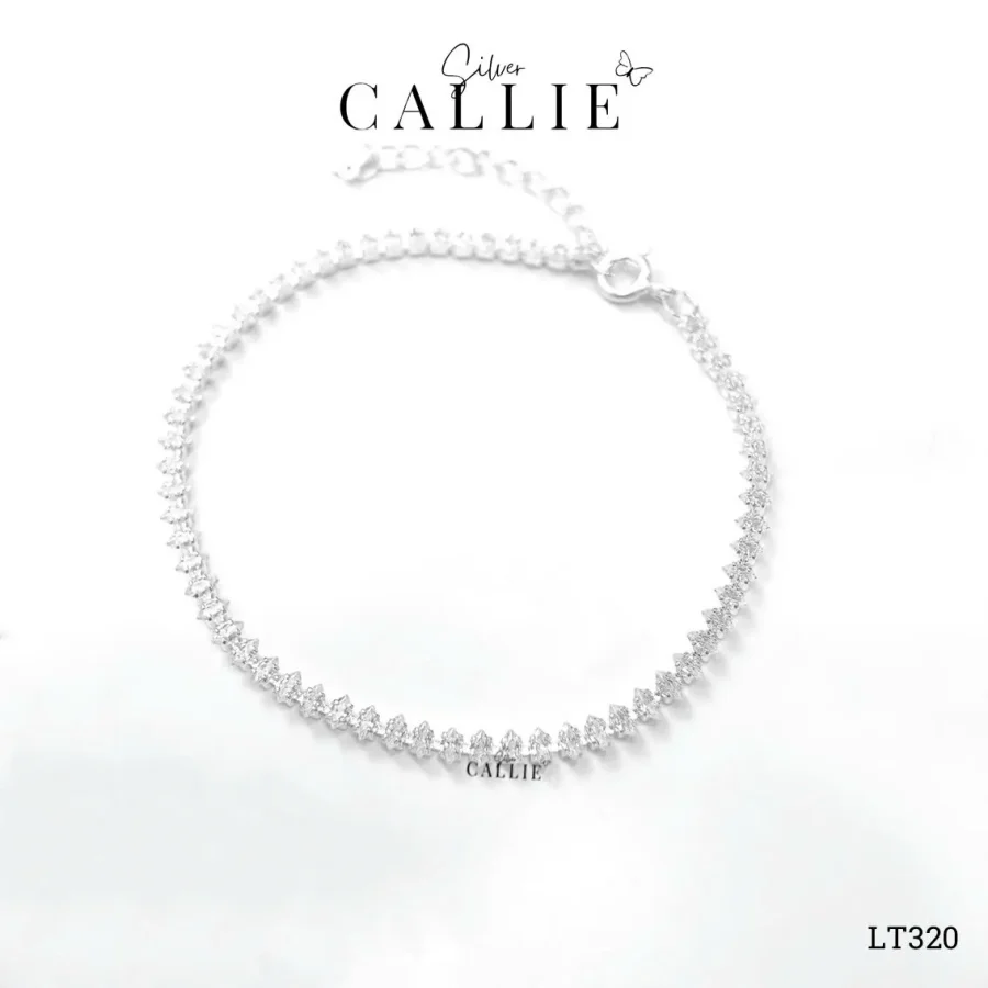 LT320 - Lắc tay bạc Callie Silver Dây Đá Dưa