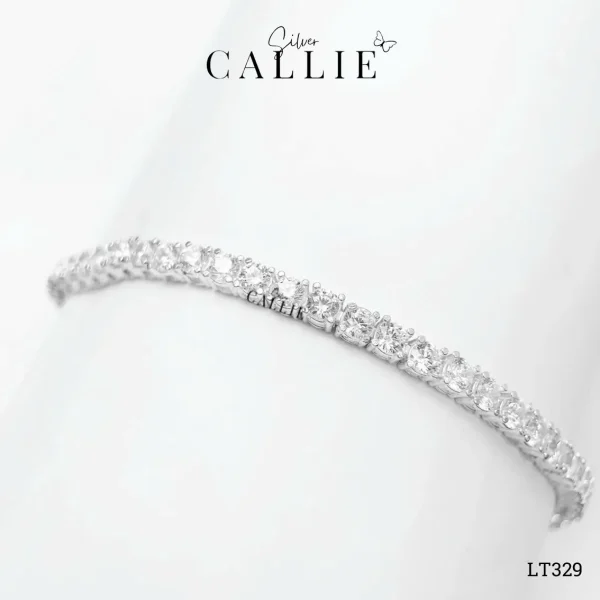LT329 - Lắc tay bạc Callie Silver full đá 3li khoá gài