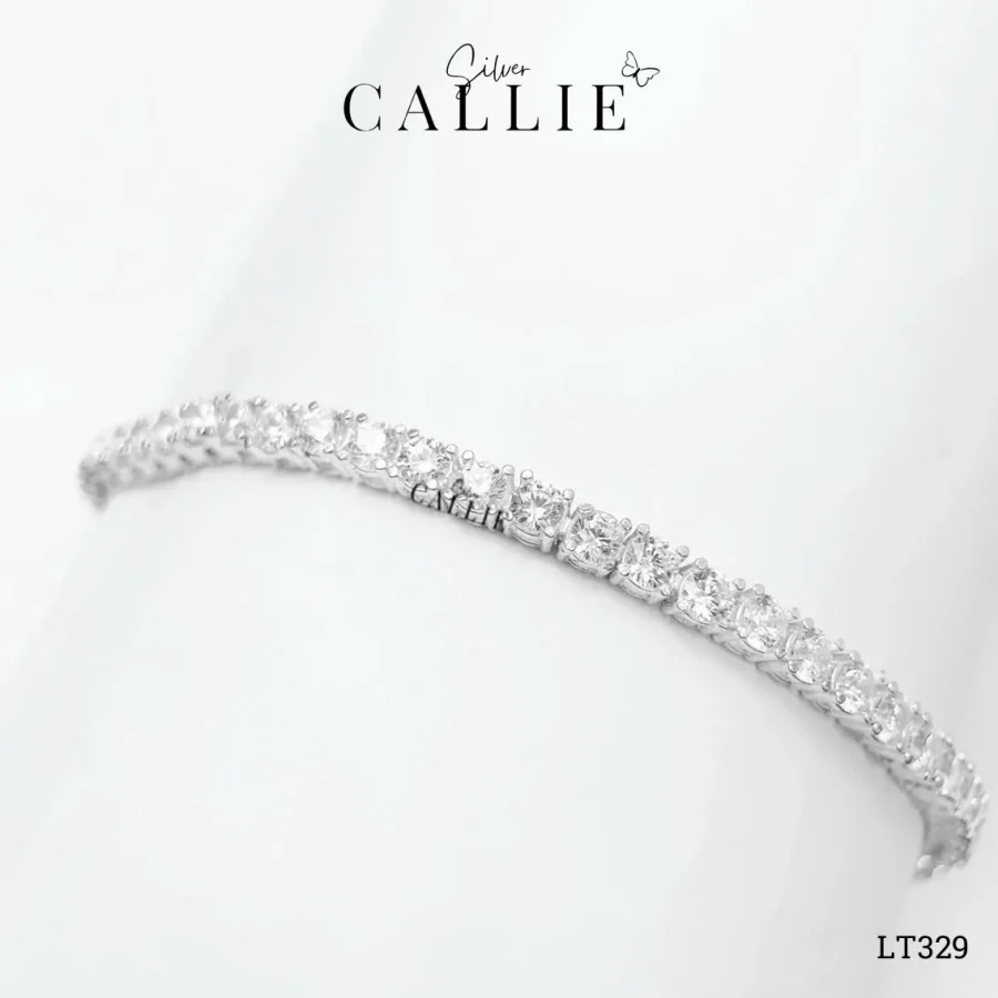 LT329 - Lắc tay bạc Callie Silver full đá 3li khoá gài
