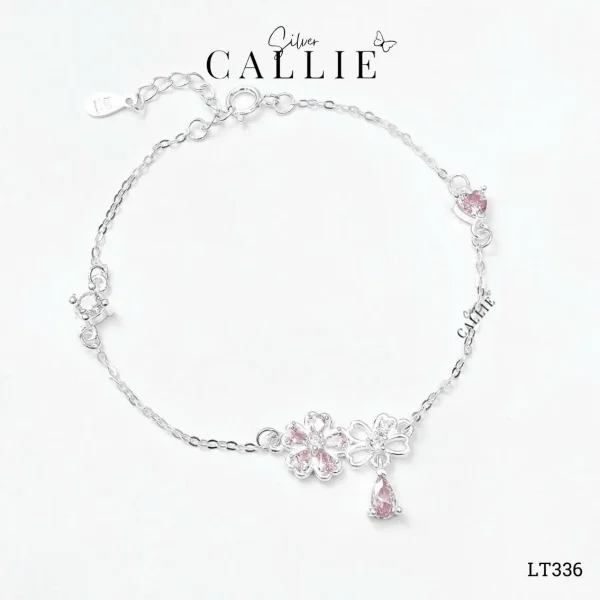LT336 - Lắc tay bạc Callie Silver hoa anh đào