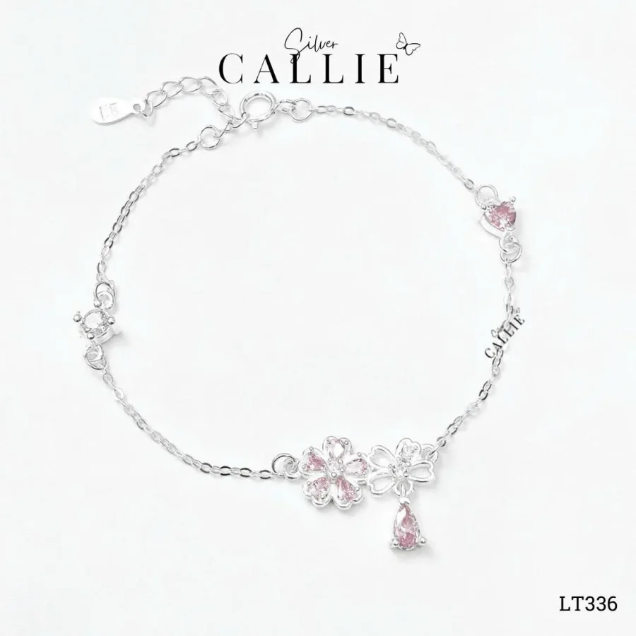 LT336 - Lắc tay bạc Callie Silver hoa anh đào