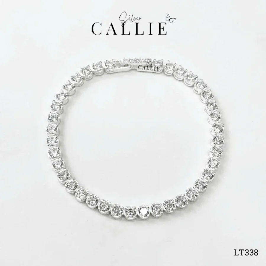 LT338 - Lắc tay bạc Callie Silver xi kim tennis full đá 3li