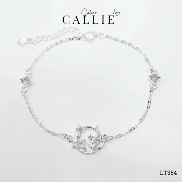 LT354 - Lắc tay bạc Callie Silver vòng hoa anh đào