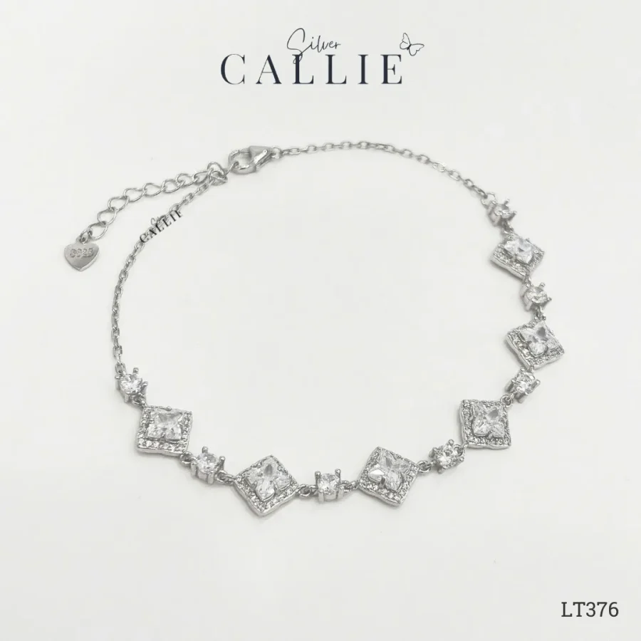 LT376 - Lắc tay bạc Callie Silver hình thoi Cô Dâu