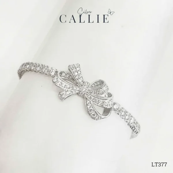 LT377 - Lắc tay bạc Callie Silver nơ nhiều cánh Cô Dâu