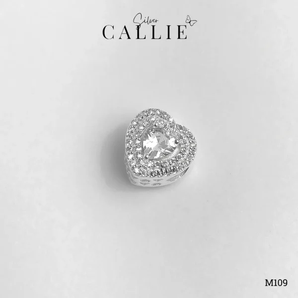 M109 - Mặt Dây Bạc Thiết Kế Callie Silver Hình Tim