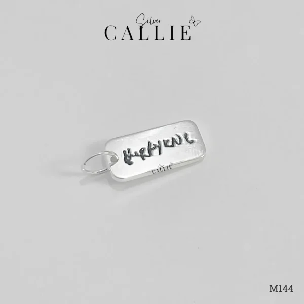 M144 - Mặt Dây Thiết Kế Callie Silver Hình Chữ Nhật