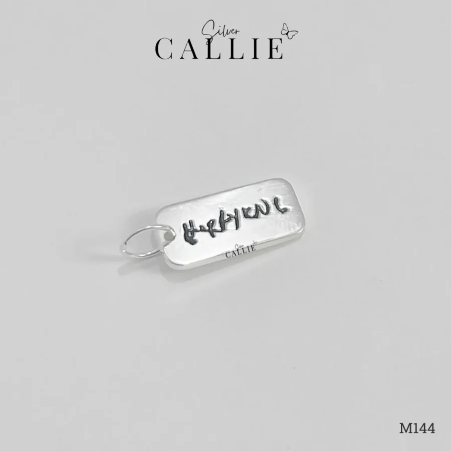 M144 - Mặt Dây Thiết Kế Callie Silver Hình Chữ Nhật