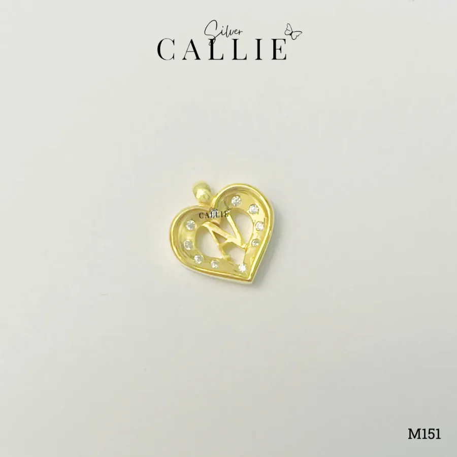 M151 - Mặt dây bạc thiết kế Callie Silver trái tim đính đá