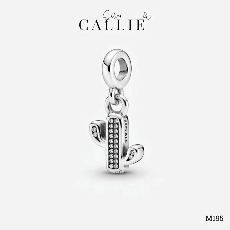 M195 - Mặt dây Callie Silver xi kim xương rồng
