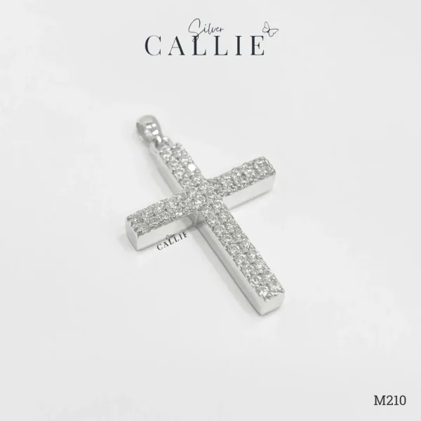M210 - Mặt dây bạc thiết kế Callie Silver Thánh Giá Đính Đá