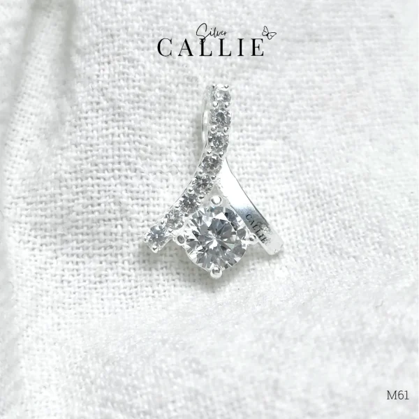 M61 - Mặt dây bạc Callie Silver 1 viên đá