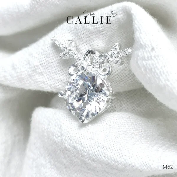 M62 - Mặt dây chuyền bạc Callie Silver hươu đính đá