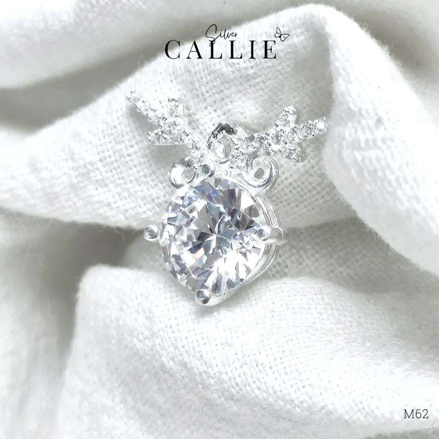 M62 - Mặt dây chuyền bạc Callie Silver hươu đính đá