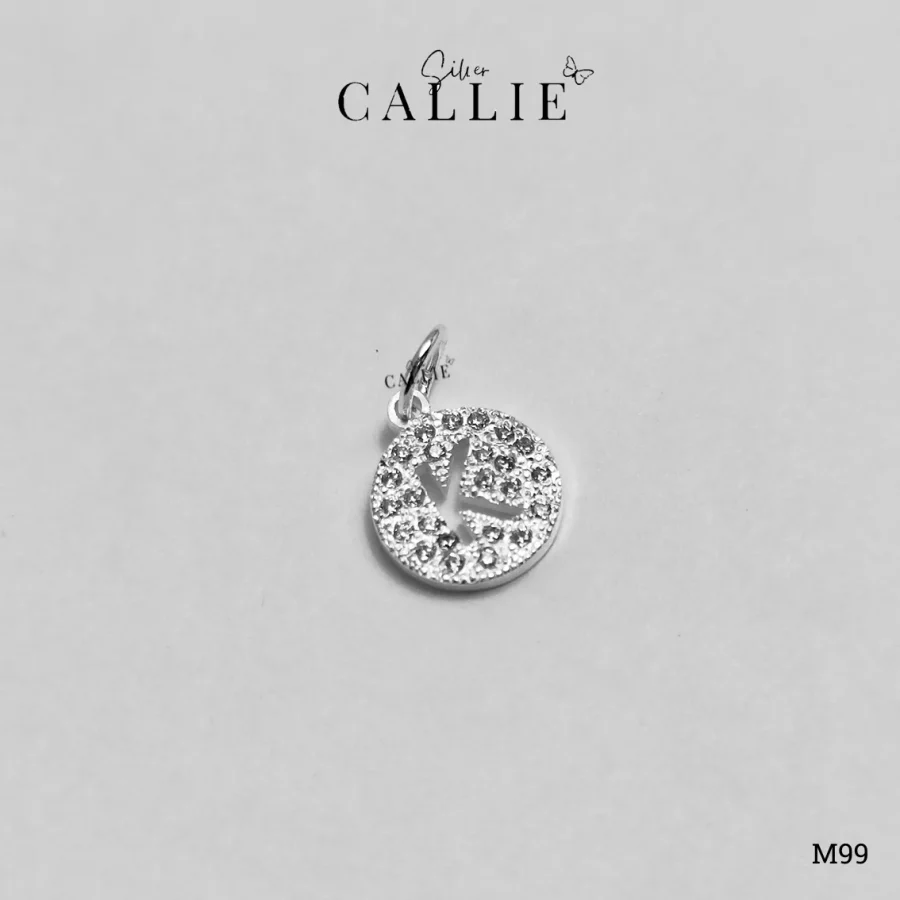 Mặt Dây Thiết Kế Callie Silver Chữ Cái Đính Đá