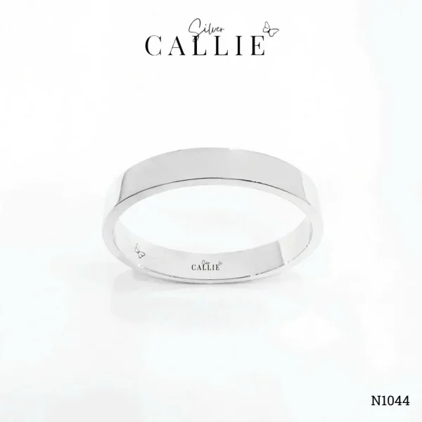 N1044 - Nhẫn Bạc Thiết Kế Callie Silver Trơn Bảng 4li