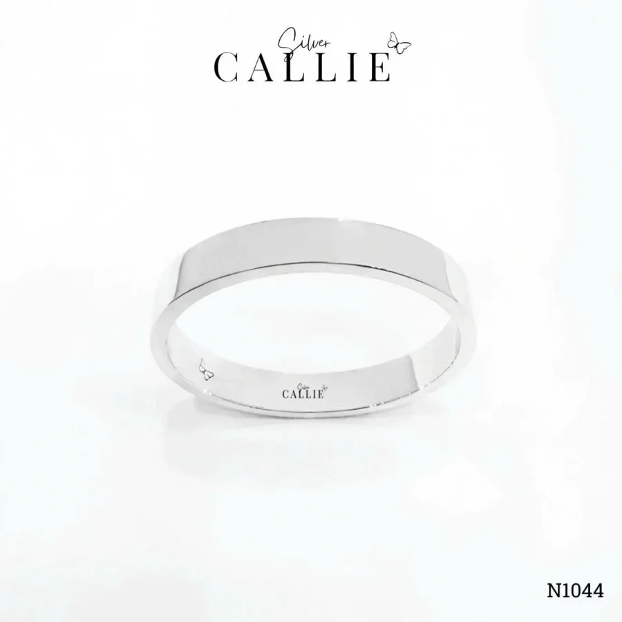 N1044 - Nhẫn Bạc Thiết Kế Callie Silver Trơn Bảng 4li