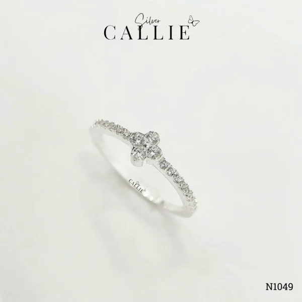 N1049 - Nhẫn bạc Callie Silver cỏ 4 lá đính đá