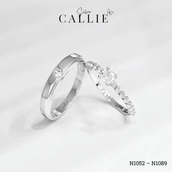 N1052 - N1089: Nhẫn Bạc Callie Silver Đính Đá 1 Viên Chủ
