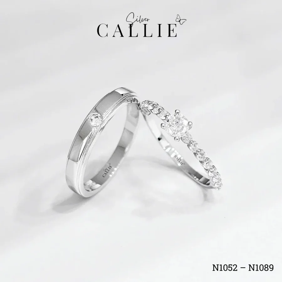 N1052 - N1089: Nhẫn Bạc Callie Silver Đính Đá 1 Viên Chủ