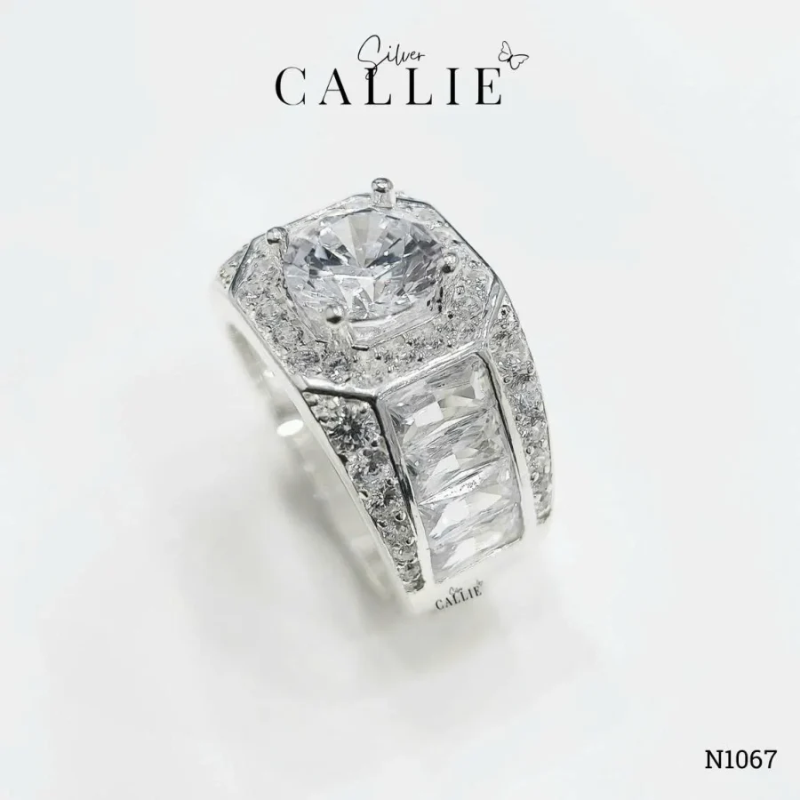 N1067 - Nhẫn Bạc Nam Callie Silver Mosaic Brilliance Xi Kim