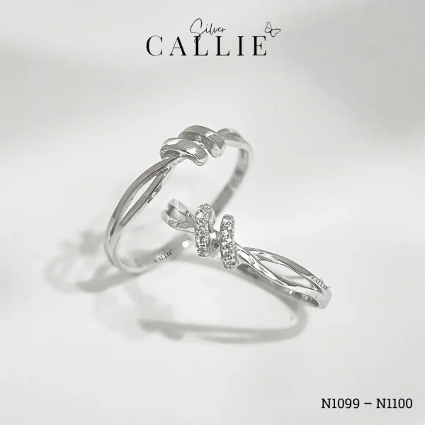 N1099 - N1100: Nhẫn Bạc Thiết Kế Callie Silver Parallel Love