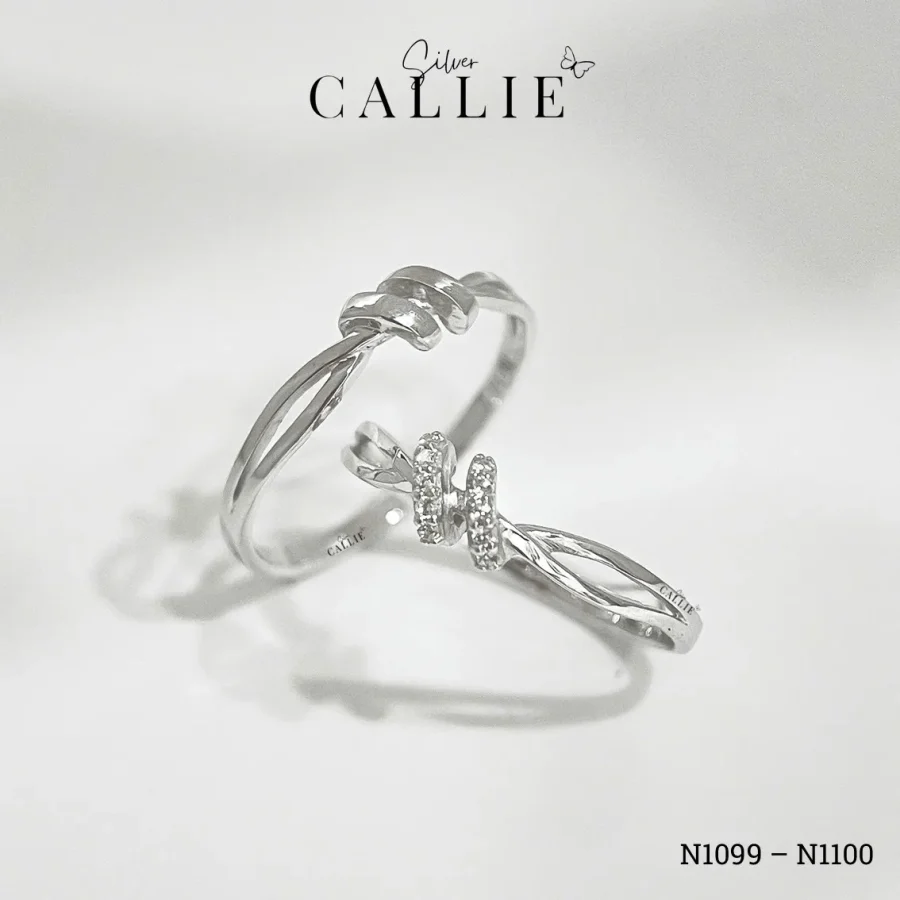 N1099 - N1100: Nhẫn Bạc Thiết Kế Callie Silver Parallel Love