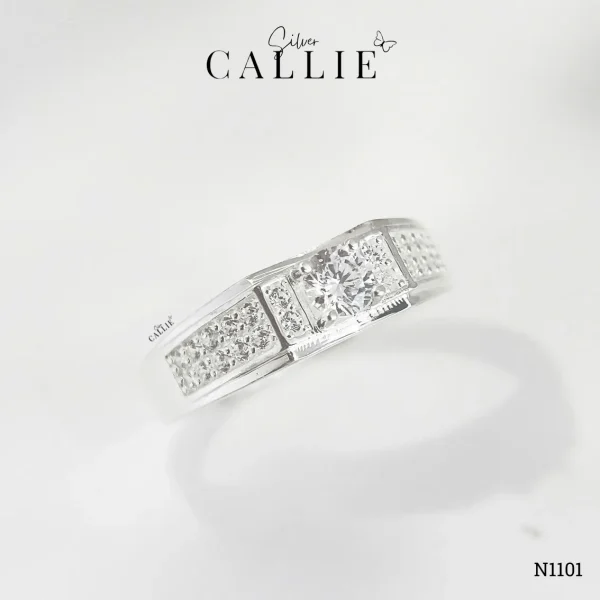 N1101 - Nhẫn Bạc Nam Callie Silver Metropolis Silk