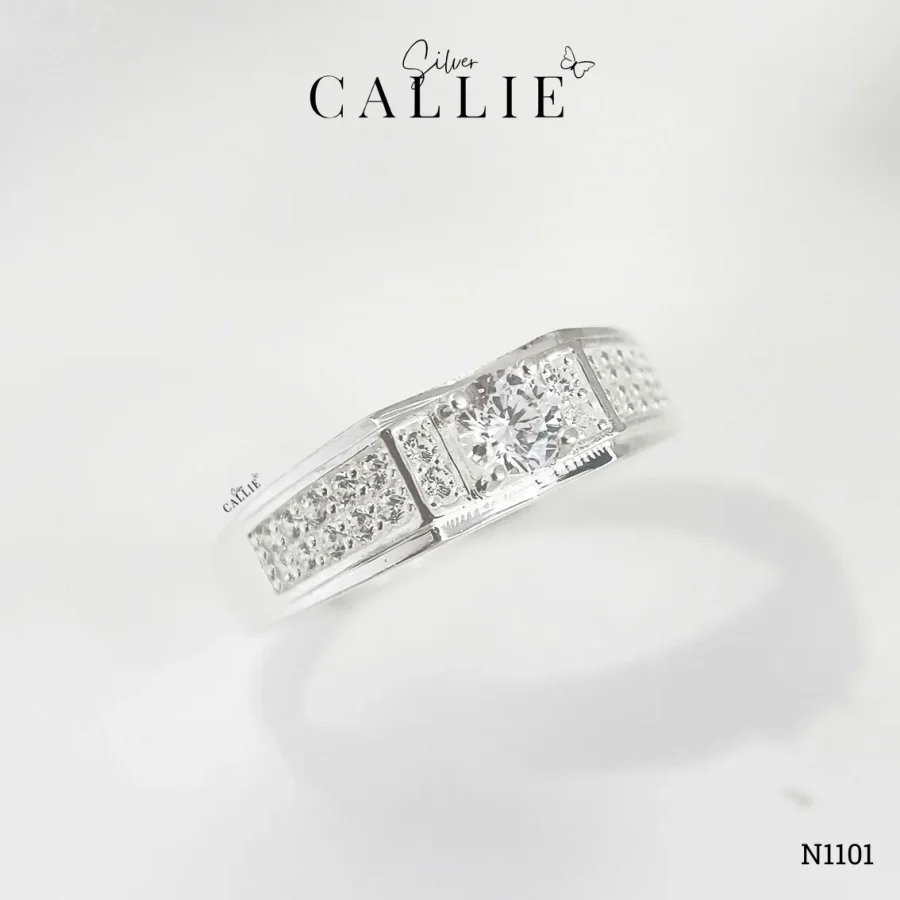 N1101 - Nhẫn Bạc Nam Callie Silver Metropolis Silk