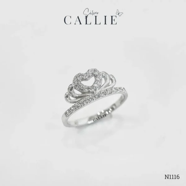 N1116 - Nhẫn bạc thiết kế Callie Silver Vương Miện Đính Đá