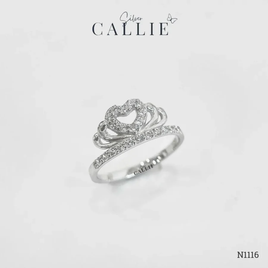 N1116 - Nhẫn bạc thiết kế Callie Silver Vương Miện Đính Đá