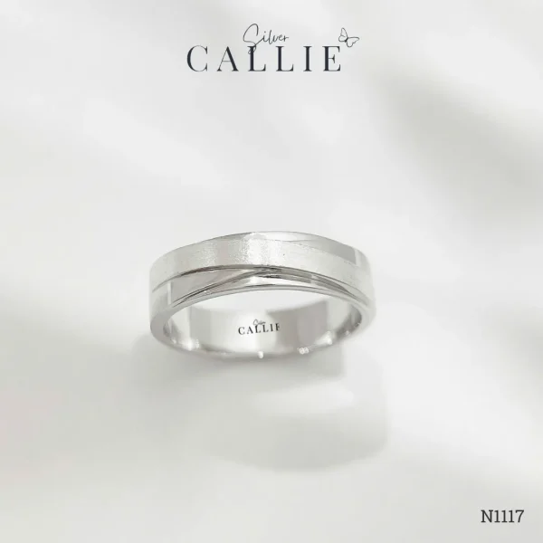 N1117 - Nhẫn bạc thiết kế Callie Silver đai chéo