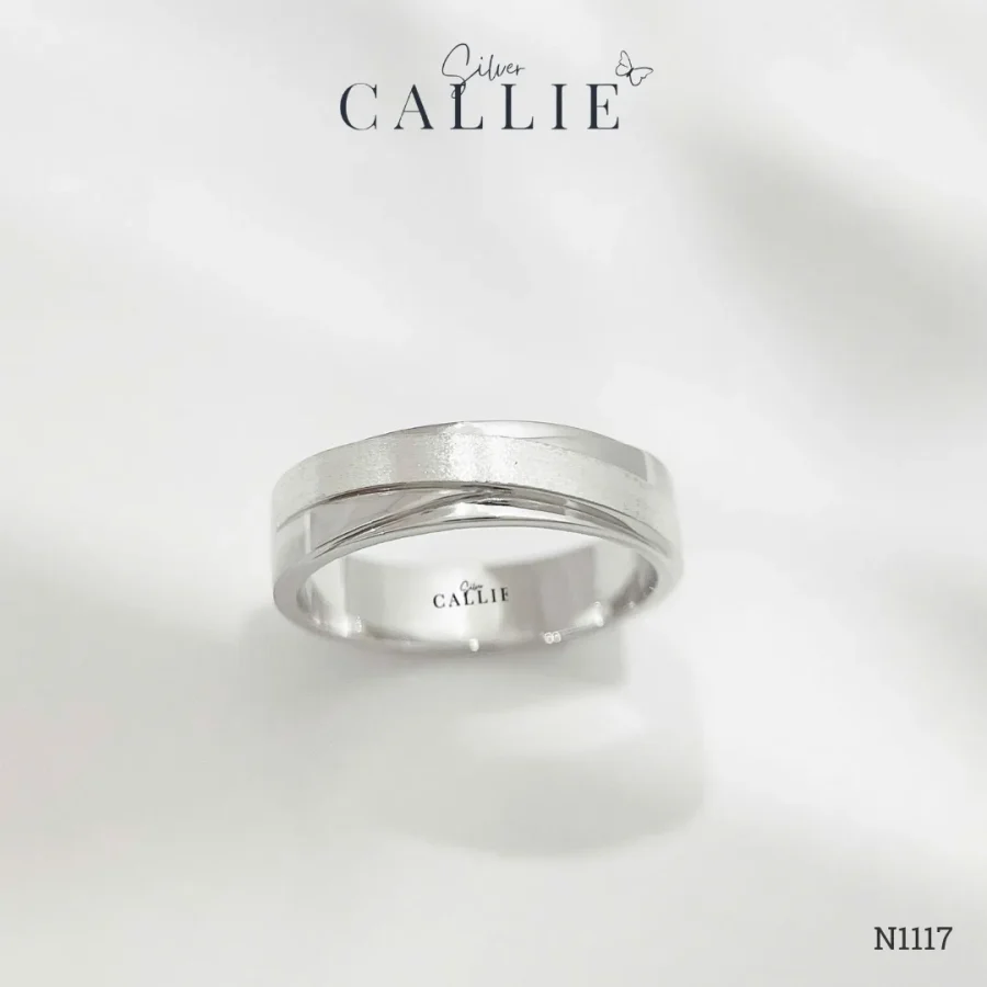 N1117 - Nhẫn bạc thiết kế Callie Silver đai chéo