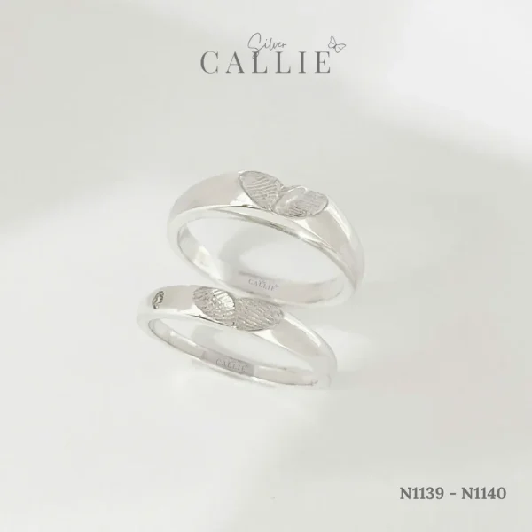 N1139 - N1140: Nhẫn bạc thiết kế Callie Silver tự in vân tay
