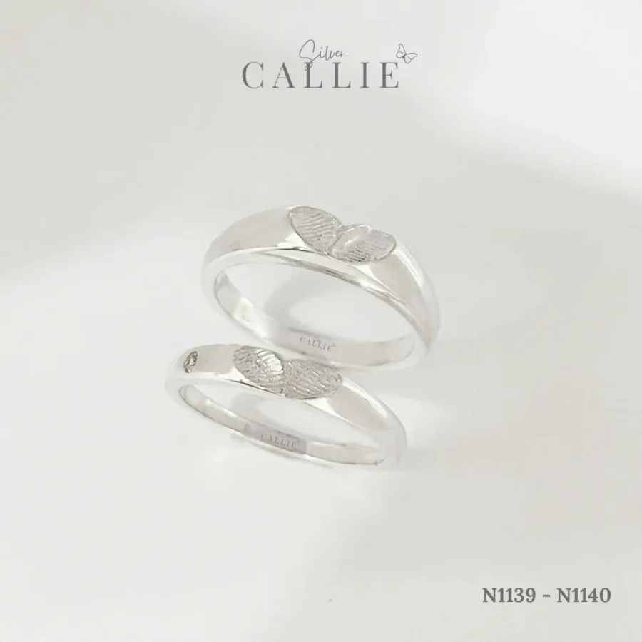 N1139 - N1140: Nhẫn bạc thiết kế Callie Silver tự in vân tay