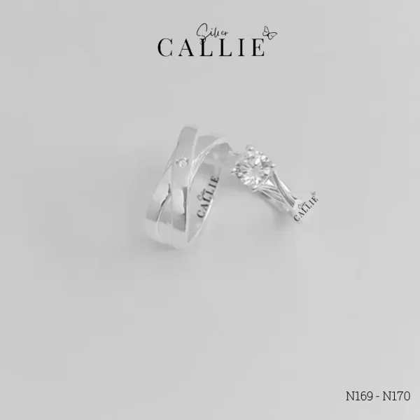 N169 - N170 - Nhẫn đôi Callie Silver thiết kế