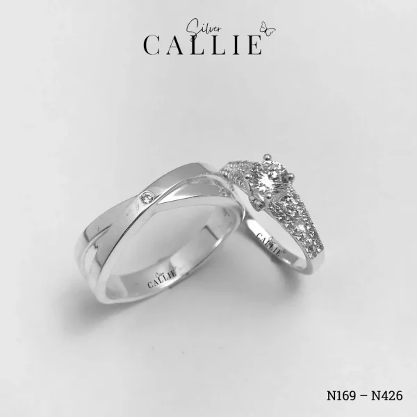 N426 - N169: Nhẫn Bạc Đôi Thiết Kế Callie Silver