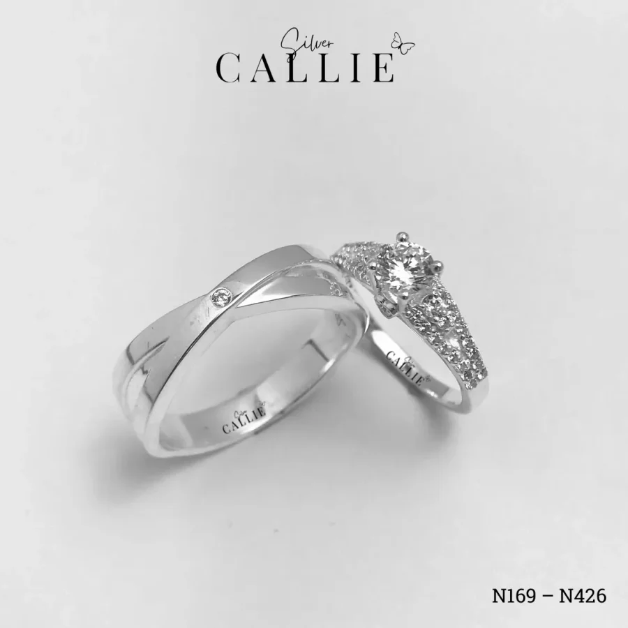 N426 - N169: Nhẫn Bạc Đôi Thiết Kế Callie Silver