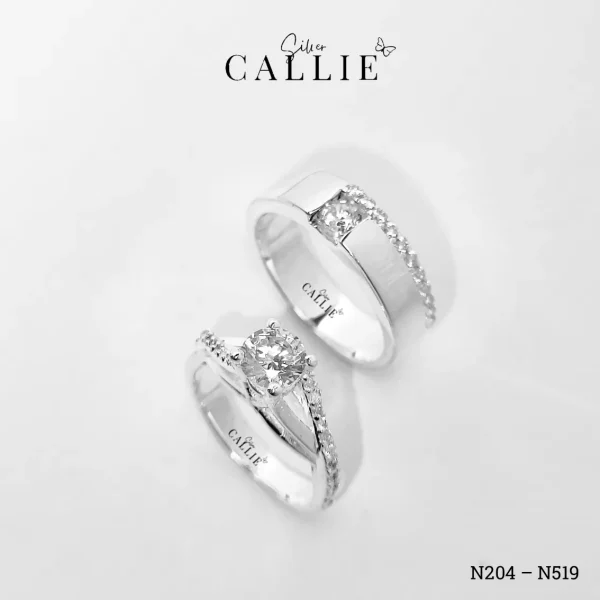 N204 - N519: Nhẫn bạc thiết kế Callie Silver 1 viên chủ