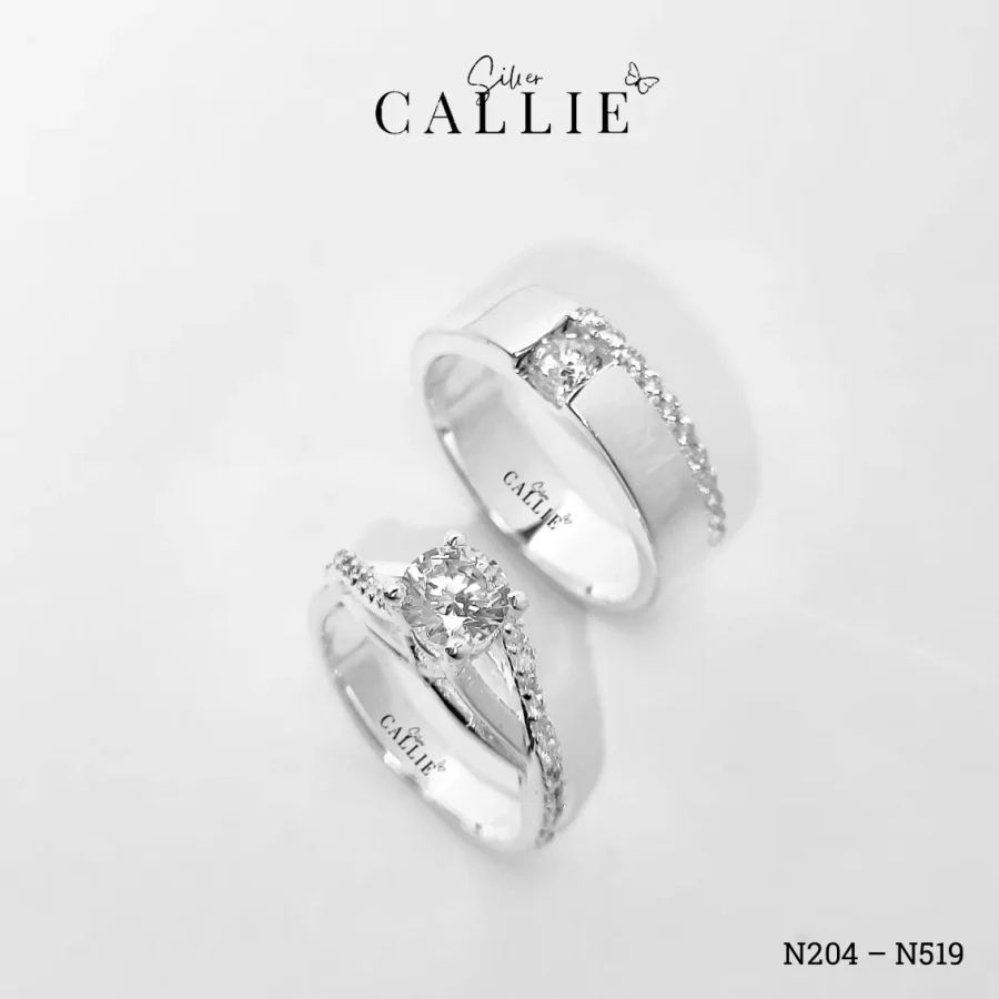 N204 - N519: Nhẫn bạc thiết kế Callie Silver 1 viên chủ