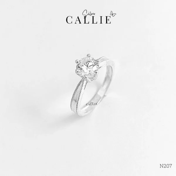 N207 - Nhẫn bạc Callie Silver 1 viên chủ