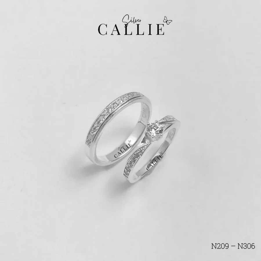 N209 - N306: Nhẫn bạc đôi thiết kế Callie Silver