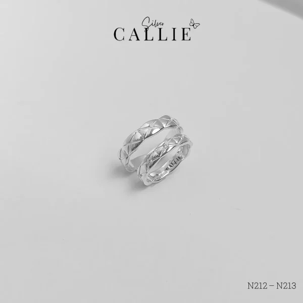 N212 -N213 - Nhẫn bạc Callie Silver thiết kế dạng x đính đá