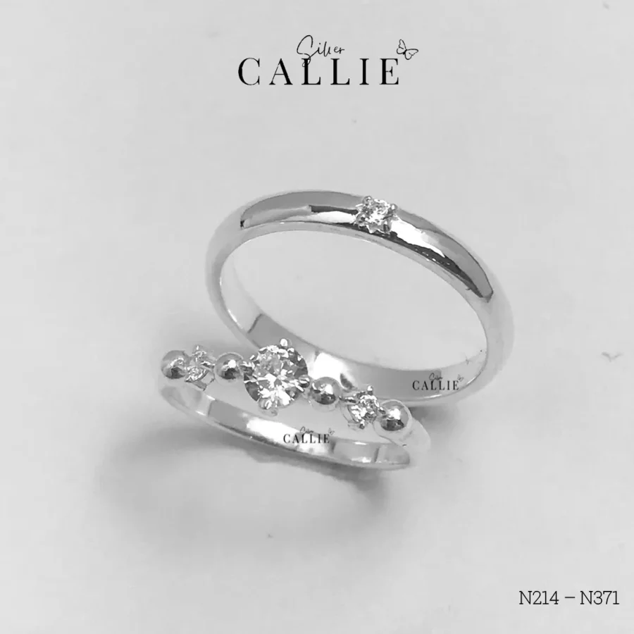 N214 - N371: Nhẫn bạc đôi thiết kế Callie Silver
