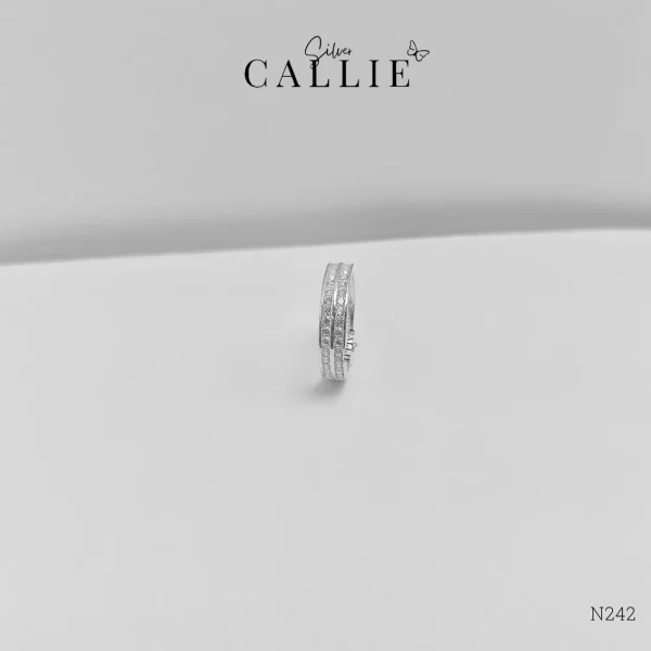 N242 - Nhẫn bạc Callie Silver 2 hàng đá