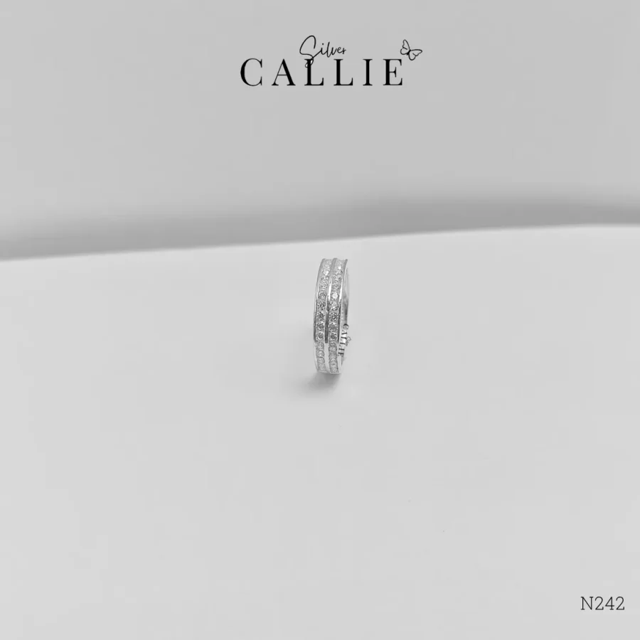 N242 - Nhẫn bạc Callie Silver 2 hàng đá