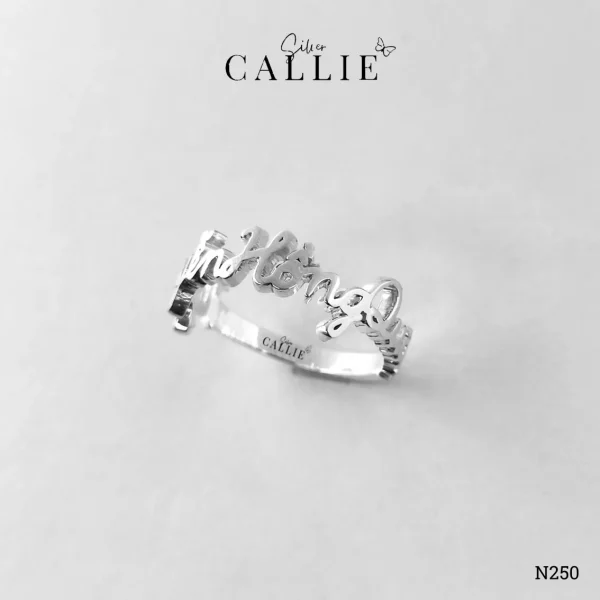 Nhẫn Bạc Thiết Kế Callie Silver Theo Tên