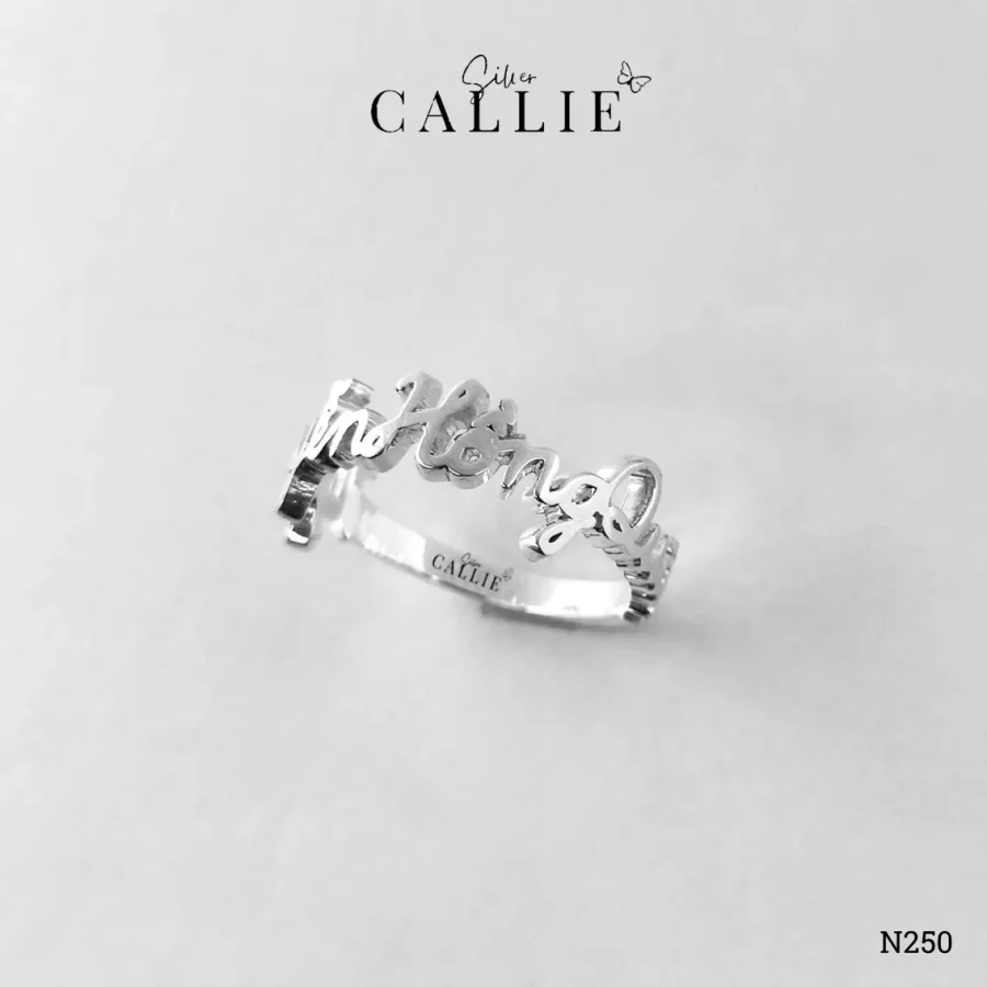 Nhẫn Bạc Thiết Kế Callie Silver Theo Tên