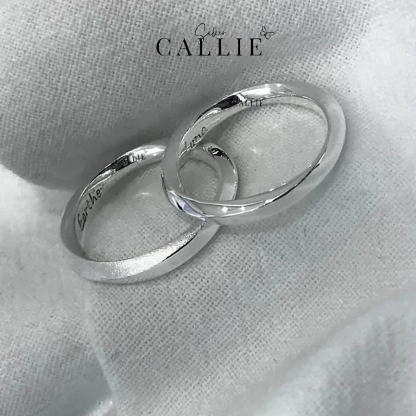 N251 - N252: Nhẫn đôi xoắn thiết kế Callie Silver