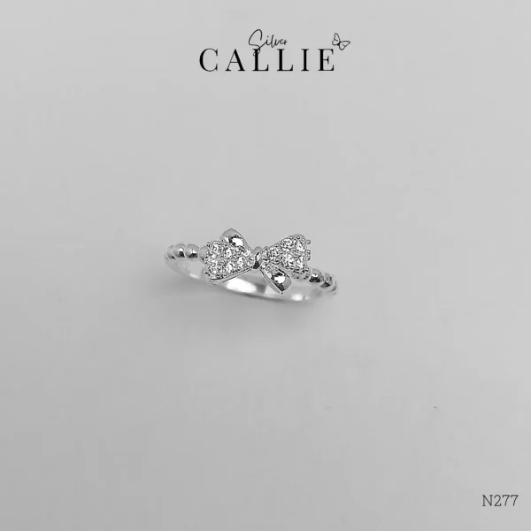 N277 - Nhẫn bạc Callie Silver nơ đính đá